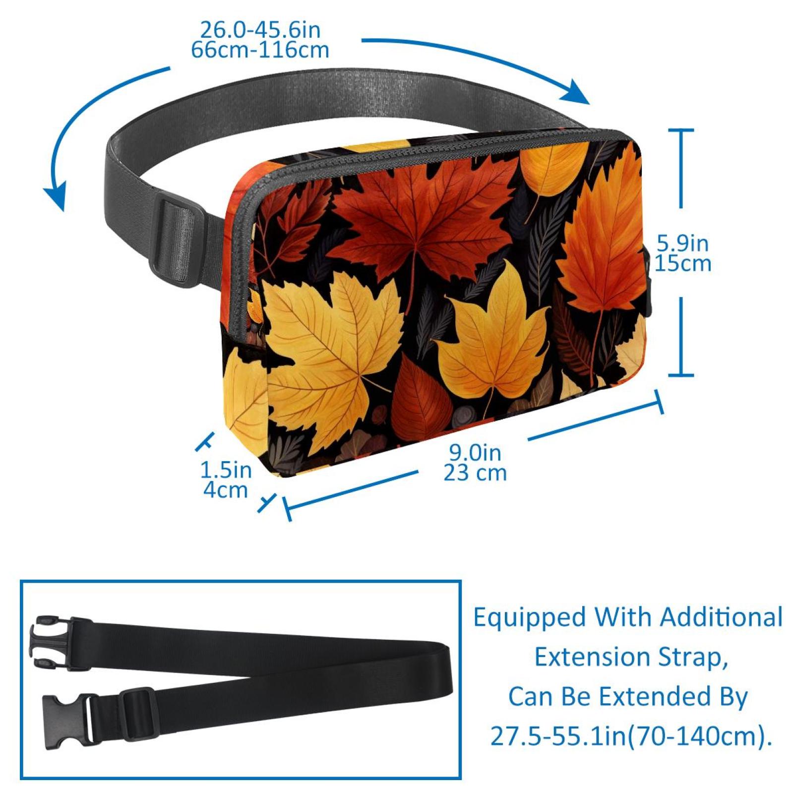 Thanksgiving leaves Waist Pack Running Belt Fanny Packs Lightweight Adjustable with Extension Strap Unisex