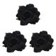 thumbnail image 1 of 3X Seda Pelo de la Flor Broche de la Boda Ramillete Clip de la Flor 8 cm Broche Accesorios - Negro, 1 of 8