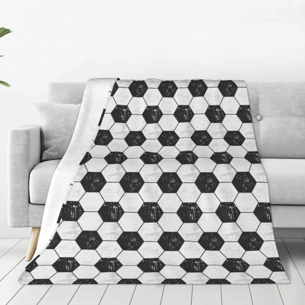 Fotbe Soccer Manta de Franela Acolchonada con Estampado, Súper Suave y Esponjosa, Extra Grande para Sofá, Cama, Uso Todo el Año-40"x30"