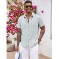 thumbnail image 2 of COOFANDY Men's Beach Shirts Short Sleeve Casual Shirt Summer Hawaiian Linen Shirts, 2 of 6