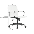 thumbnail image 3 of LeisureMod Harris Leather Office Desk Chair with Swivel Armrests Modern Adjustable Executive Conference Chair for Office and Home (White), 3 of 6