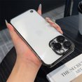 thumbnail image 1 of Transparent Ultra Thin Frameless Phone Case For iPhone 16 Pro Max 16 Plus 15 Pro Max Luxury Full Lens Plating Protection Cover Black For iPhone 16 Pro, 1 of 6