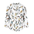 thumbnail image 5 of Yxbdin Plus Size Women Tunic Tops Fashion Printed V Neck Blouses Dressy Casual Long Sleeve Blouses Sring Summer Travel Outfits White S, 5 of 5