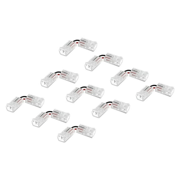 Uxcell L Shape 2 Pin LED Connectors, 8mm Right Angle Corner Solderless Connectors for 5050 RGB LED Light Strips 10Pack