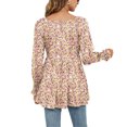 thumbnail image 3 of Camisetas elegantes con estampado Floral para mujer, ropa de calle de manga larga con cuello en V, Túnica informal, Jersey, blusa holgada, Tops de otoño 2022, 3 of 4