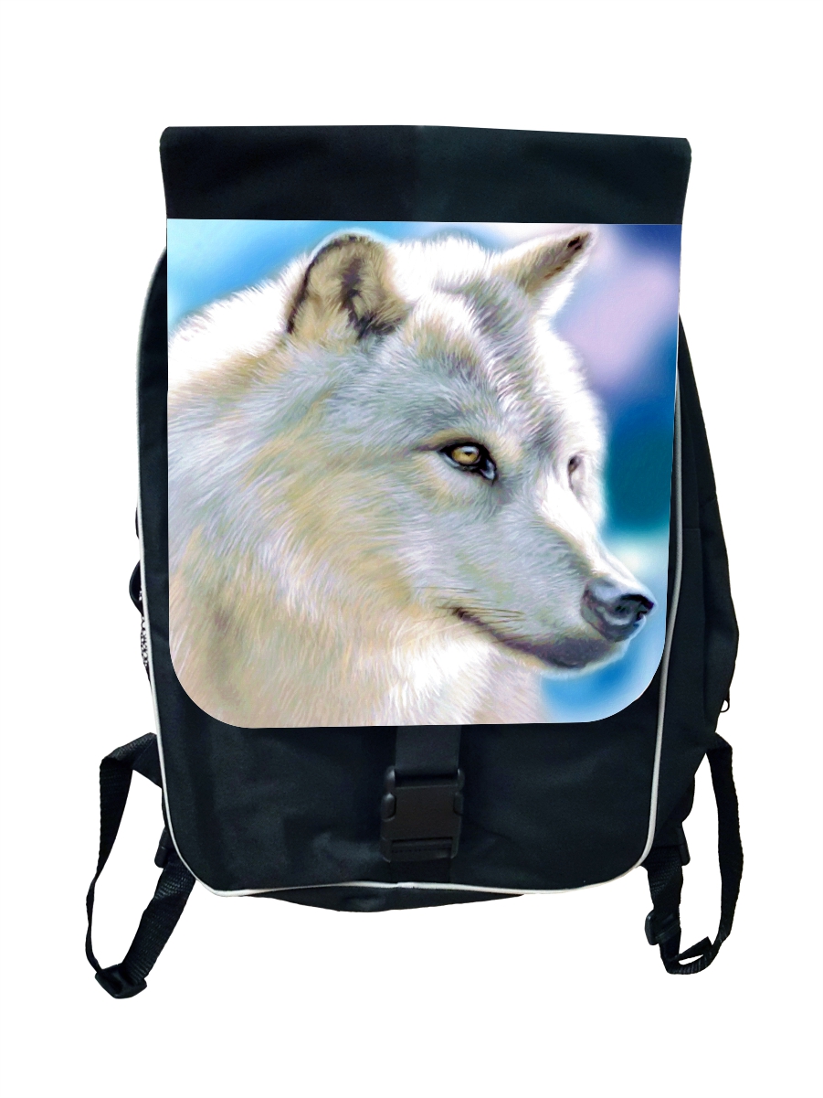 Accessory Avenue Childrens Backpacks Animal White Wolf Large School