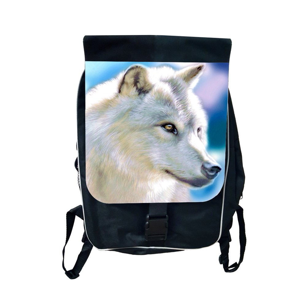 Accessory Avenue Childrens Backpacks Animal White Wolf Large School