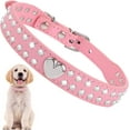 thumbnail image 4 of DEFNES Dog Collar,Adjustable Leather Collar,Fashion Shiny Rhinestone Collar for Dogs or Cats, 4 of 9