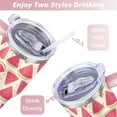 thumbnail image 5 of 40oz Cute Watermelon Pattern Stainless Steel Flip Straw Tumbler Spill Proof Travel Cup Double Wall Vacuum Insulated Coffee Mug with Top Handle, 5 of 6