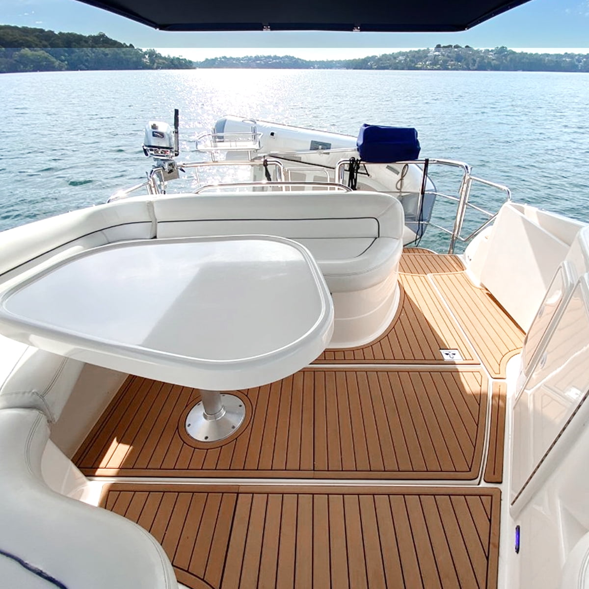 EVA Foam Boat Flooring Sheet – 94.5" X 35.4" Teak Decking Style Mat – Waterproof, Non-Slip, UV Resistant For Marine Use