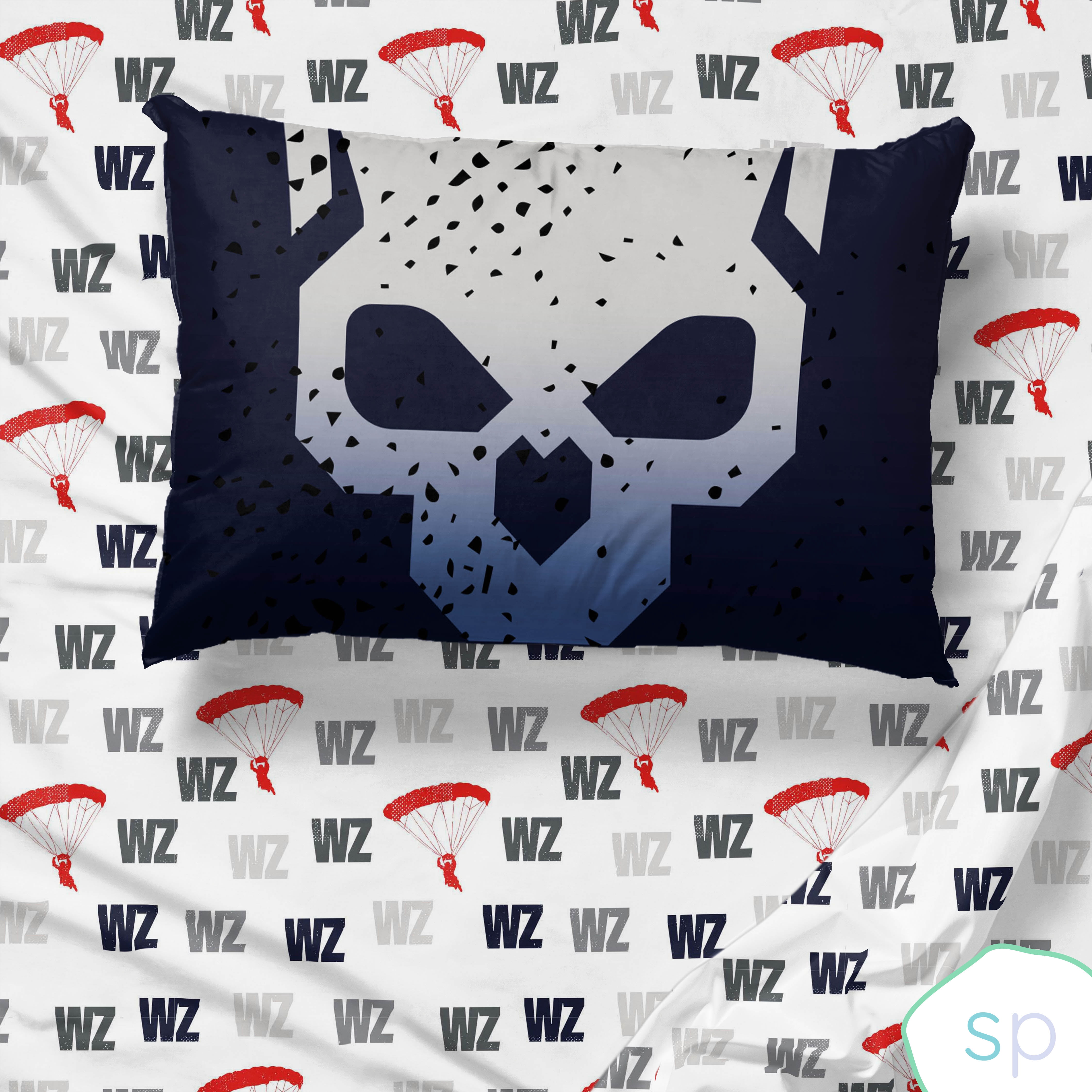 Call of Duty Kids 3-Piece Twin Sheet Set, Microfiber, White, Blizzard