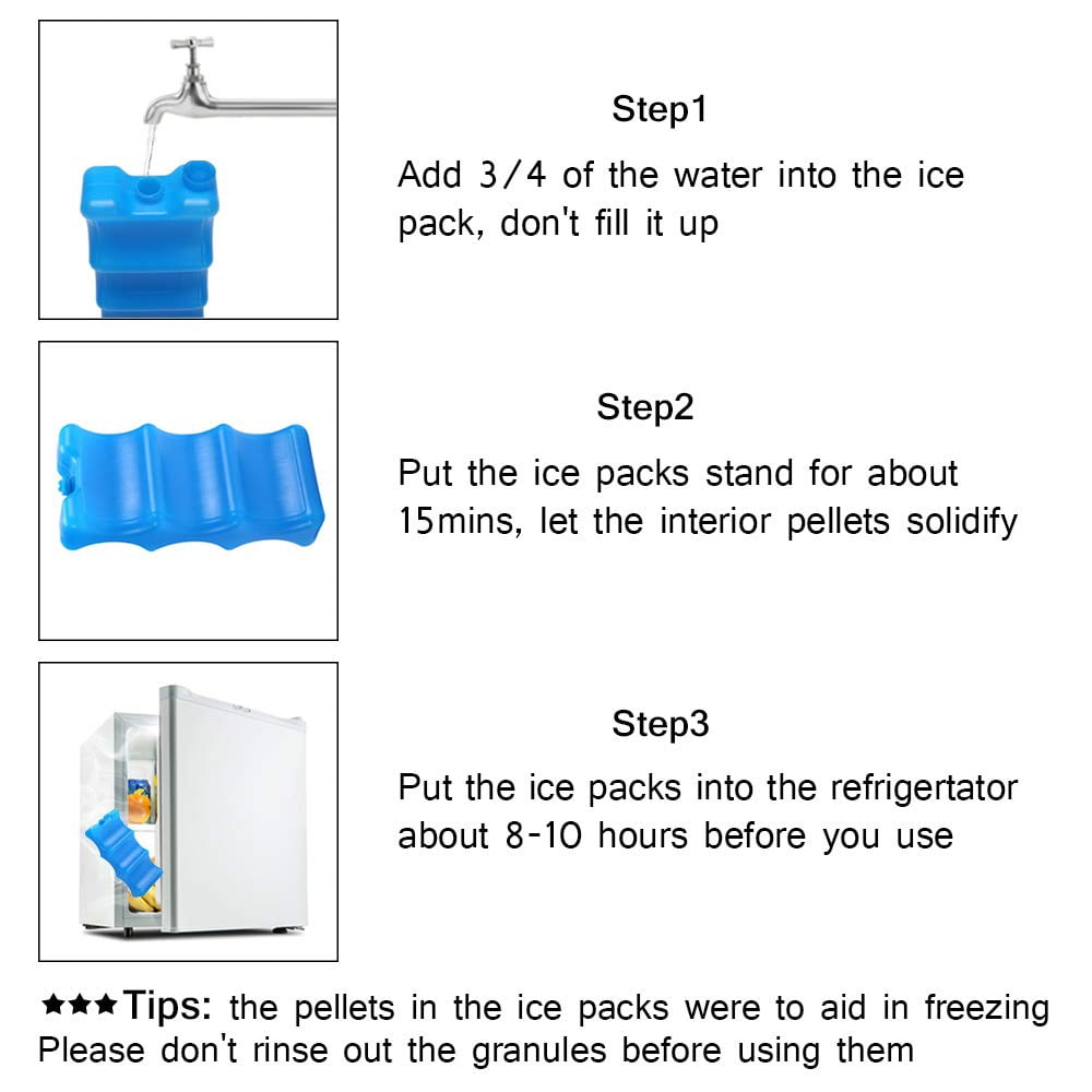 4PCS Ice Packs for Lunch Boxes, Breastmilk Bottle Storage, Insulated Contoured Freezer Pack for Cans Bottles, Breast Pump Bag, Lunch Bags, Beer Soda, Camping Beach Picnic