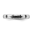 thumbnail image 4 of Sterling Silver Black Enamel Faith Ring, 4 of 5