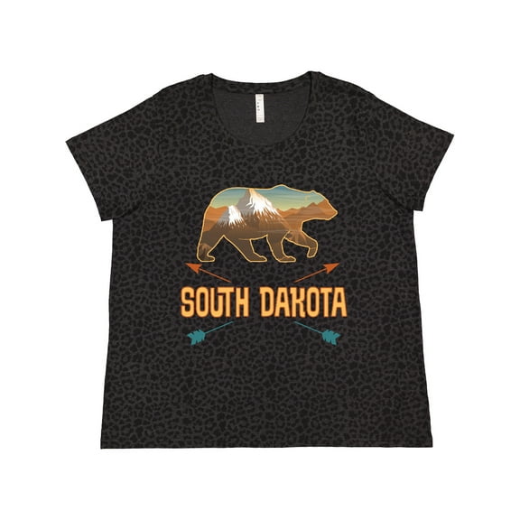 Inktastic South Dakota Vacation Bear Silhouette Women's Plus Size T-Shirt