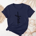 thumbnail image 4 of Camisetas de Cuello de Tripulación de Manga Corta para las Mujeres Cartas de Impresión de Pascua Camiseta de Manga Corta, Spandex de Poliéster, 4 of 5