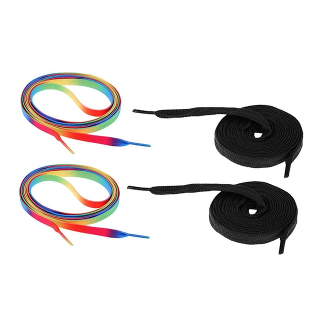Conjunto de 2 Cordones Duraderos para Zapatillas, Estilo Único en Negro 2 pares degradado + negro