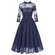 thumbnail image 1 of Mujeres Vintage Bordado Temperamento V-cuello Encaje Sexy Vestido de encaje de tres cuartos Fridja  qw4504, 1 of 5