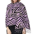 thumbnail image 5 of Shawl Wraps for Women - zebra print purple Oversized Fall Winter Fashion Blanket Scarf for Women, 5 of 6