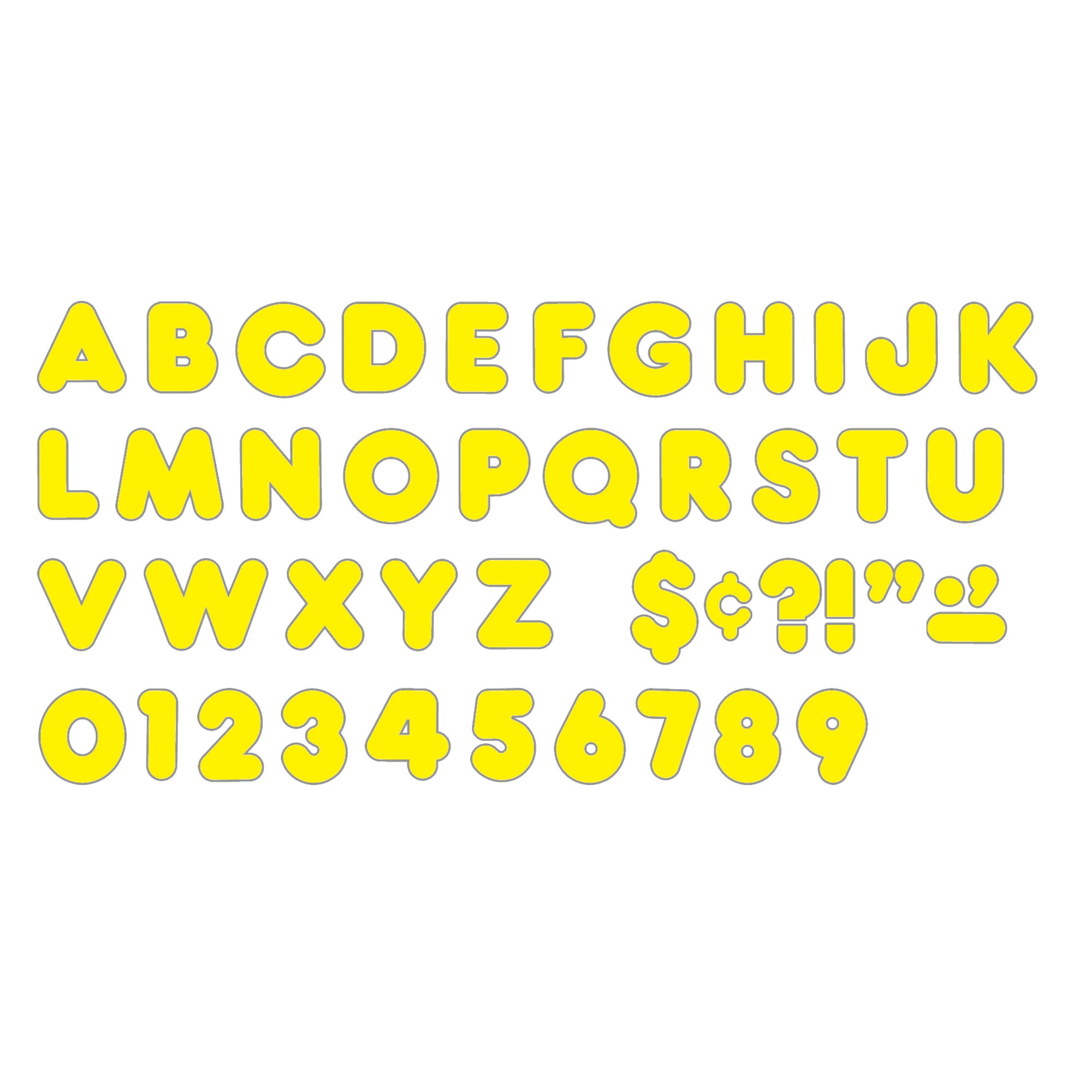 TREND Yellow 2-Inch Casual Uppercase Ready Letters, 852 Pieces