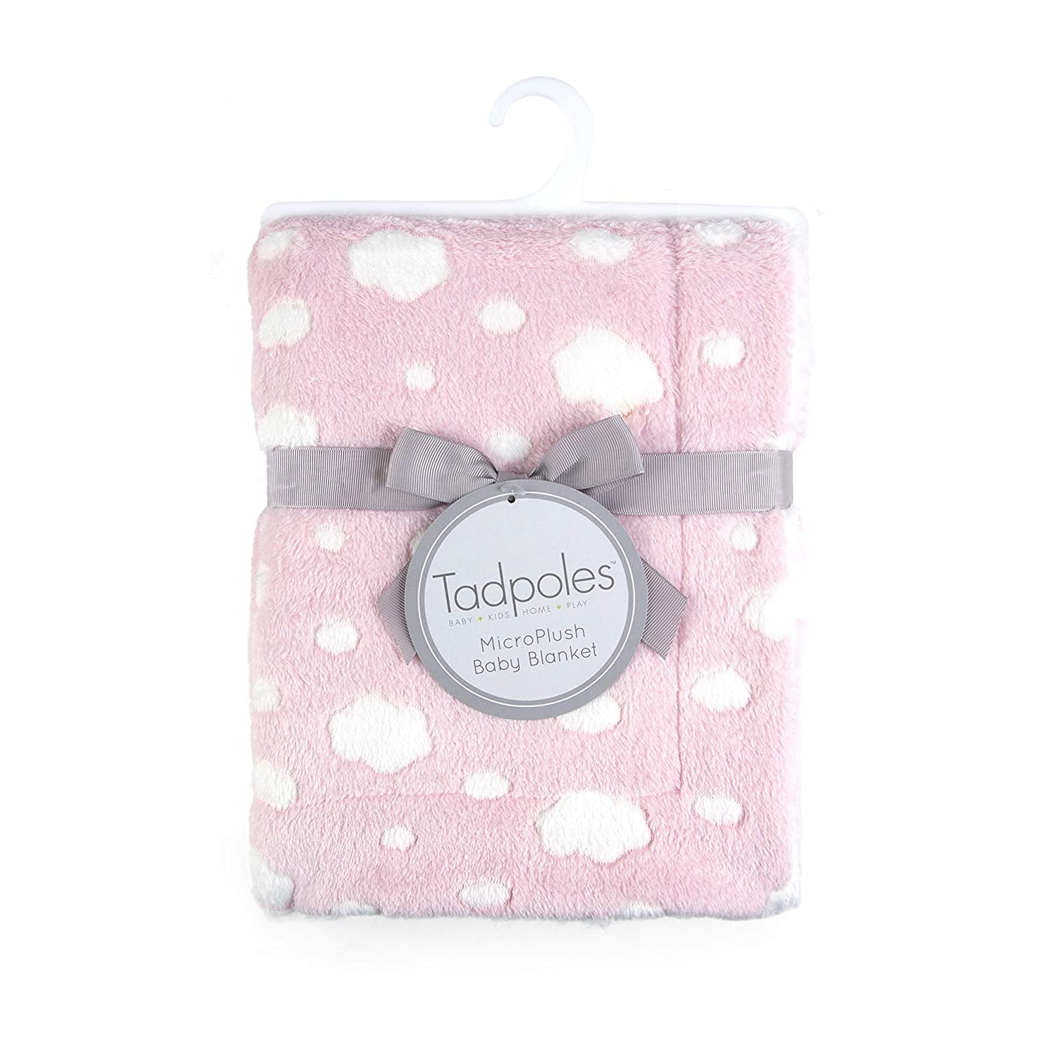Baby Blanket Soft Warm Minky Toddler Blanket Premium Cozy Blanket for Newborn Plush Dot Infant Blanket Grey Receiving Blanket for Crib 43X30 inches Grey
