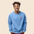 thumbnail image 3 of Dalix Strawberry Embroidered Fleece Crewneck Long Sleeve Sweatshirt Mens in Carolina Blue L Large, 3 of 5