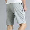 thumbnail image 3 of SWSMCLT Men's Cotton Shorts Soft Summer Mid Rise Casual Bermuda Walking Shorts Pockets Cool Drawstring Elastic Waist Light Grey X-Small, 3 of 4