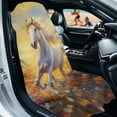 thumbnail image 2 of Xixirimido Car Seat Cover Front Seat Sweat Towel Bucket Seat Covers for Cars SUV Trucks for Gym Workout Running Swimming Beach Hiking, White Horse Vibrant Floral, 2 of 8
