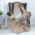thumbnail image 4 of Hen and Chicks Soft Flannel Fleece Throw Blanket, Farm Themed Blurred Back Photo with Mother and Baby Animals Print, Cozy Plush for Indoor and Outdoor Use, 50" x 60", Multicolor, by Ambesonne, 4 of 5