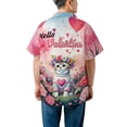 thumbnail image 5 of Hello Valentine’s Day American Shorthair Flower Crown Romantic Pink Floral Hawaiian Shirt Breathable Summer Unisex Merch Cat Lover Kitten Owner Gifts - 00031, 5 of 6