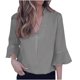 thumbnail image 1 of Camisas Para Mujer Camisetas de Gran Tamaño Mangas 3/4 Suéter de Moda Informal Blusas Con Cuello en V Camiseta Sólida Odeerbi ODB134913, 1 of 7