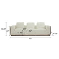 thumbnail image 2 of GDF Studio Modern 3-Seater Modular Sofa with Boucle Upholstery, Rubberwood Frame, Beige & Brown, 2 of 2