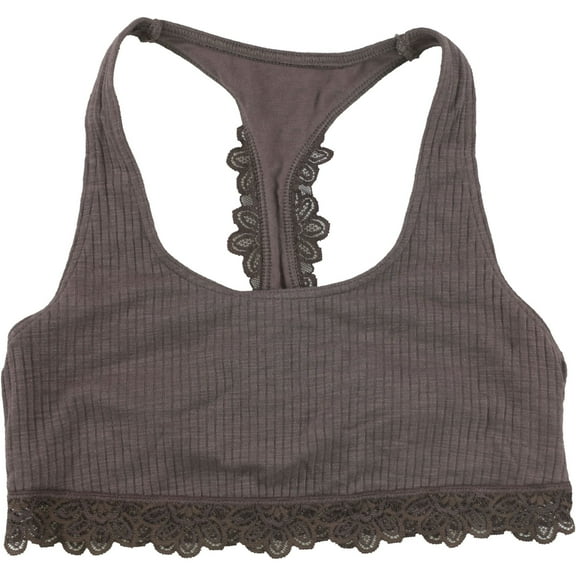 American Eagle Womens Lace Trim Bralette, Brown, XX-Small