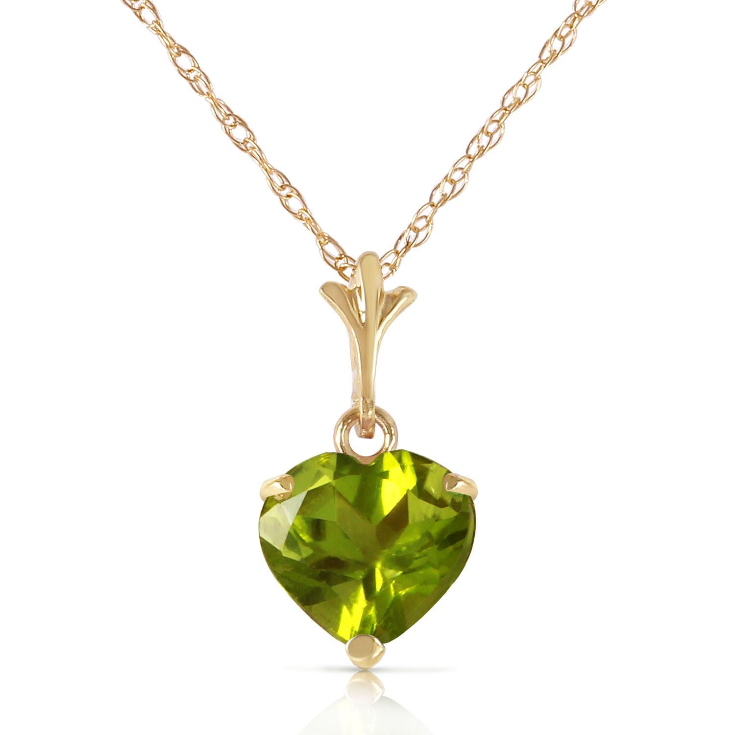ALARRI 3.25 CTW 14K Solid Gold Necklace Checkerboard Cut Green Amethyst with 20 Inch Chain Length