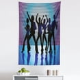 thumbnail image 1 of Pale Blue Tapestry, Silhouettes of Couples Dancing in Night Club Energetic Classic Art Print, Fabric Wall Hanging Decor for Bedroom Living Room Dorm, 5 Sizes, Aqua Black Purple, by Ambesonne, 1 of 1