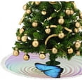 thumbnail image 3 of Christmas Tree Skirt Xmas Tree Skirts 30 in Butterfly Effect Christmas Tree Mat for Christmas Holiday Party Ornaments, 3 of 5