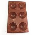 thumbnail image 2 of Moldes de silicona para bombas de cacao y Chocolate caliente, molde de Semi bola, bandeja Circular grande de 6 cavidades, pastel DIY de San Valentín esférico para vacaciones, 2 of 5