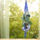 thumbnail image 4 of Decoración para interiores y exteriores para colgar plantas y flores en macetas. Maceta colgante de macramé azul., 4 of 6