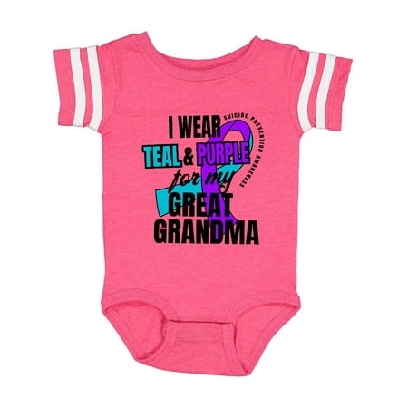 

Inktastic Suicide Prevention I Wear Teal and Purple For My Great Grandma Gift Baby Boy or Baby Girl Bodysuit