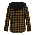 thumbnail image 3 of Men's Hoodie Shirts Casual Button Down Plaid Shirt Jackets Long Sleeve Stylish Drawstring Hooded Shacket with Pocket, 3 of 6