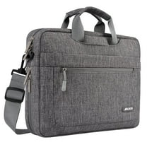 Mosiso 17-17.3 inch Laptop Shoulder Bag for MacBook/Dell/HP/Lenovo/Acer/Asus/Samsung/Sony, Polyester Notebook Messenger Handbag Briefcase Sleeve Case, Gray