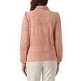 thumbnail image 3 of Allegra K Women's Puff Long Sleeve Button Down Collar Shirt Elegant Blouse Top S Dusty Pink, 3 of 5