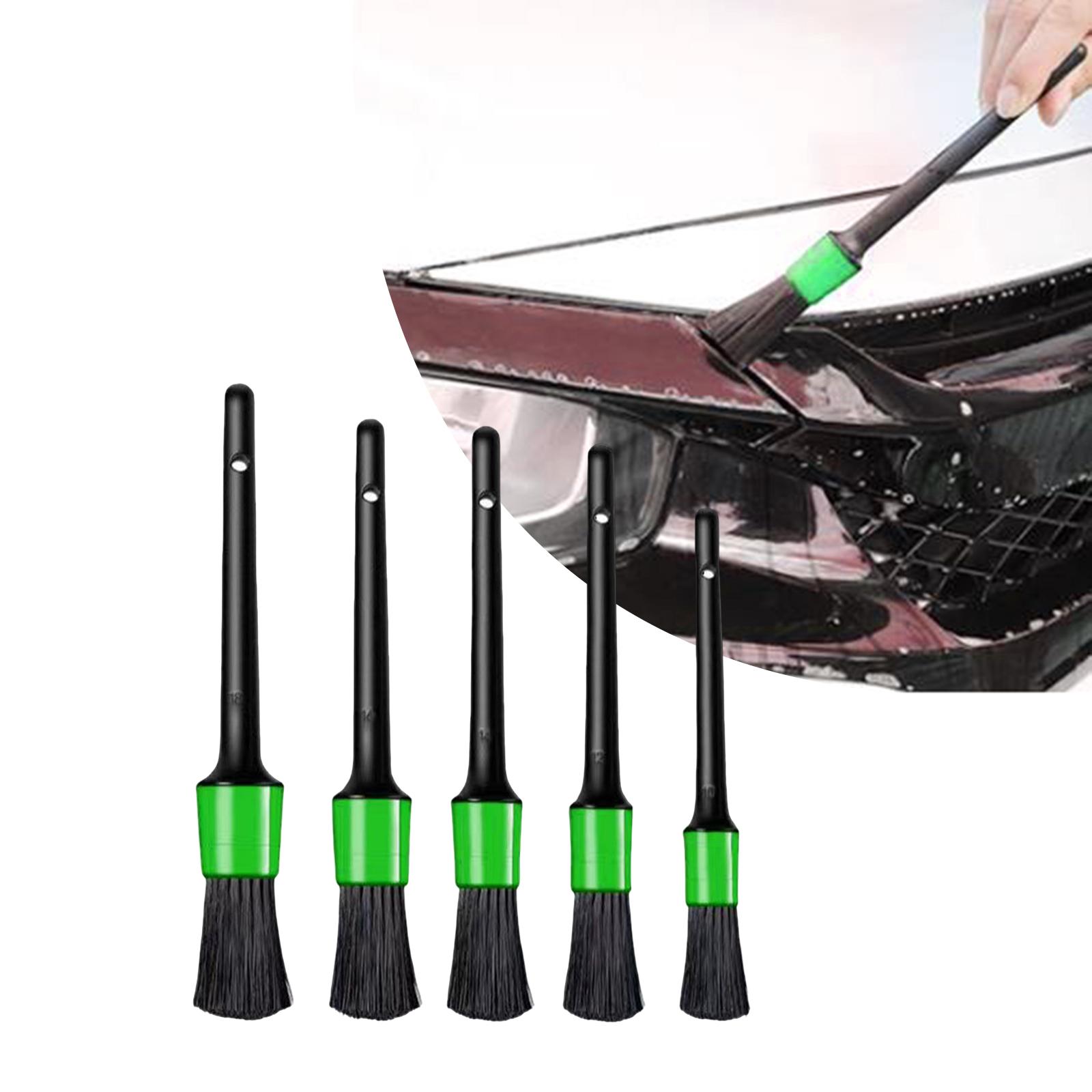 Set of 5 Car Detail Brush 5 Sizes for Interior Upholstery Air Vent