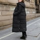 thumbnail image 5 of Gibobby Chamarra larga para mujer, Chaquetas para mujer con capucha y cierre de talla grande, chamarra largo con cierre y bolsillos(Negro,G), 5 of 5