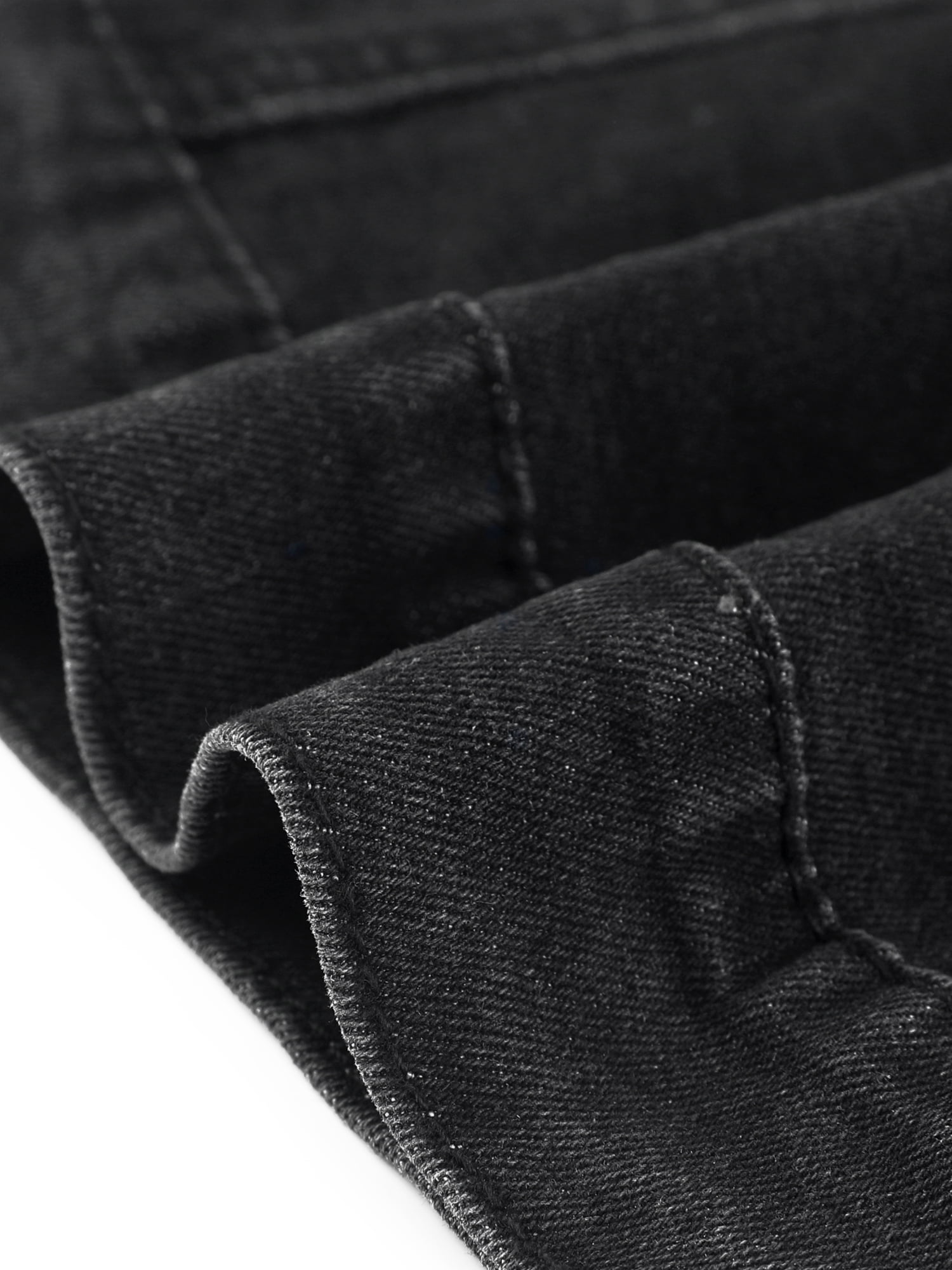 DARING DIVA Women's Short Sleeves Crop Button Down Denim Jacket XL Black