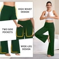 thumbnail image 5 of NELEUS Womens 31" Wide Leg Pants Athletic Yoga Stretch Loose Legging Casual Sweatpants with Pockets,Dark Green,US Size S, 5 of 12