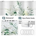 thumbnail image 4 of Vintage Bathroom Rules Shower Curtain 60Wx72H Inch Rustic Farmhouse Wooden Board Green Leaves Inspirational Quote Waterproof Polyester Fabric Bathroom Bathtub Decor 12 Pack Plastic Hooks, 4 of 5