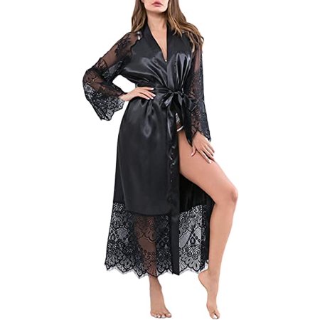 

Women s Satin Silk Sleepwear Robe Babydoll Lingerie Nightwear Pyjamas Plus Size