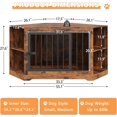 thumbnail image 2 of Dog Crate Furniture for Small Medium Dogs, Cuoote 55 Inch Wooden Kennel End Table with 4 Storage Shelves, Corner Indoor Pet House, 2 of 8