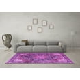 thumbnail image 3 of Ahgly Company Indoor Square Medallion Purple Traditional Area Rugs, 4' Square, 3 of 4