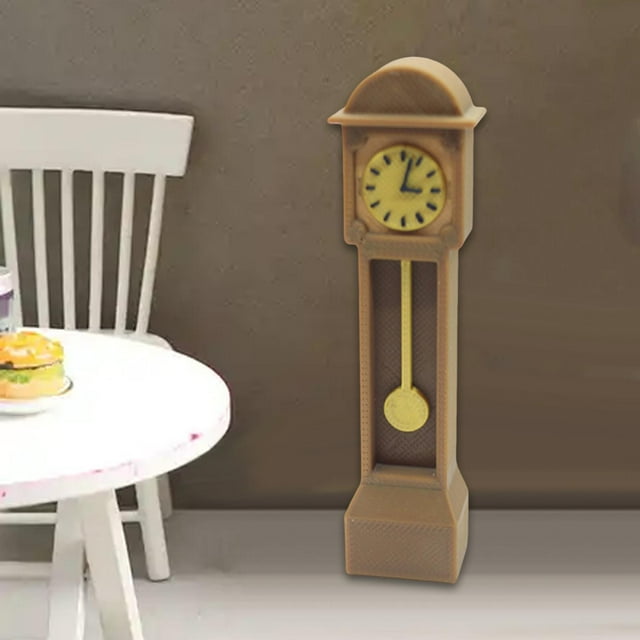 Reloj de pie en miniatura, reloj de pie, juguete en miniatura a escala 1/12, modelo DIY, decoración artificial para sala de estar, clásico vintage.